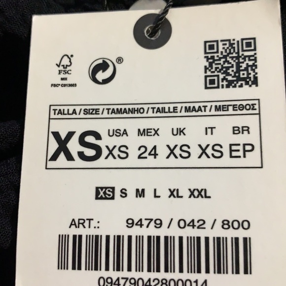 Zara Black Textured Wave Mini Dress - Picture 7 of 9